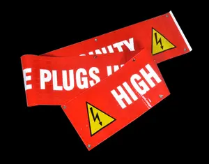 近隣の反射両面高電圧プラグ危険注意印刷PVCプリズムフレックス反射警告バナー