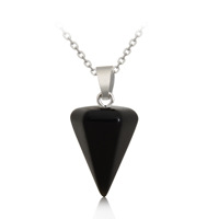 Boutique en ligne DIY : Pendentif conique en cristal naturel, bijoux en quartz minéral, pendule Wicca, statue pour ornement Feng Shui