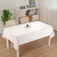 Nappe en PVC blanc nacré RNPT, imperméable, gaufrée, en vinyle, facile à nettoyer, protection pour table à manger