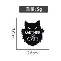 Broches en métal en gros, motifs animaux créatifs et uniques, accessoires mignons en forme de tête de chat noir pour vêtements et sacs, en stock