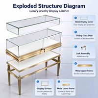 Comptoir de présentation de bijoux en verre trempé transparent avec serrure, table de présentation d'antiquités de luxe pour magasin de détail sur mesure