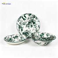 Service de table 4 pièces en porcelaine classique vert fruit moderne pour la maison, la salle à manger, l'hôtel et les mariages