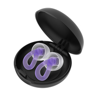 Bouchons d'oreilles en silicone violet, 4 tailles, réglables, CE SNR26dB, anti-bruit, de luxe, best-sellers, fabrication certifiée BSCI