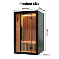 Cabine de sauna infrarouge avec panneaux en carbone, structure en bois, pour spa à domicile, avec porte en verre