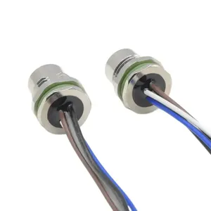 ขั้วต่อกันน้ำ 5 ขา แบบวงกลม รหัส A ติดตั้งด้านหน้า แบบ PG9 ขั้วต่อสายไฟแบบตัวเมีย ขั้วต่อสายเคเบิล M12 แบบติดตั้งบนแผง ขั้วต่อ M12 - Product Image 3