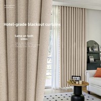 Rideaux occultants double face aspect lin, texture chevrons subtile, style luxe léger pour salon
