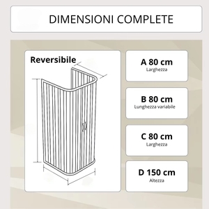 Dora Modèle Moderne 80x80x80 cm Blanc PVC Finition Laque MDF Carcasse 3 Côtés Réductibles Double Cabine de Douche Centrale Salle de Bains - Product Image 5
