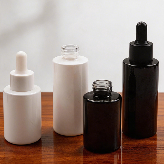 Custom Logo Engraving Free Sample Cosmetic Skin Care Essential Oil Mascara 20ml 30ml 40ml 50ml 60ml Empty Glass Dropper Bottles