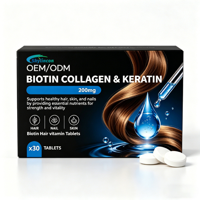 OEM ODM Biotin Collagen Keratin Hair Skin Nail Tablet Support Hair Thickening, Nail Reinforcement & Skin Anti-Wrinkle Brighten