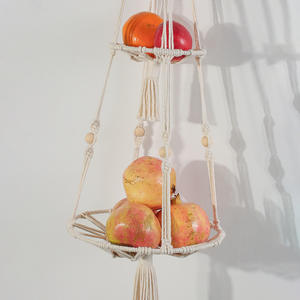 Cesta de Frutas Decorativa Boho para Colgar en la Pared, Organizador de Cocina de Macramé, Algodón Tejido y Cuerda, Idea de Regalo de Año Nuevo - Product Image 2