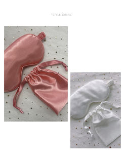 ชุดมาส์กตาผ้าซาตินเนื้อนุ่ม2ชิ้นถุงเก็บสายรัดยืดหยุ่นอุปกรณ์สำคัญสำหรับเดินทางผ้าปิดตาพับได้มาสก์เพื่อสุขภาพตา - Product Image 4