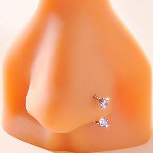 新デザイン クローバー ステンレス製 U字型 ホースシューポスト ノーズリング ダブルエンド ジルコン パーソナライズド ノーズピアス ノーズリング - Product Image 3