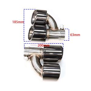 SYPES 1 जोड़ी स्टेनलेस स्टील काले एच-आकार दोहरी निकास मफलर टिप Q5 निकास टिप्स SQ5 करने के लिए निकास के लिए ऑडी - Product Image 4