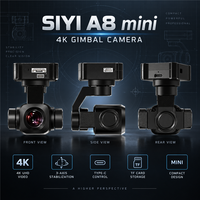 Caméra stabilisée SIYI A8 Mini 4K, 8MP, zoom numérique 6X, stabilisation 3 axes pour drone FPV UAV, UGV, USV, avion RC, noir