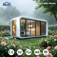 Cabane de luxe Apple de 26 m², maison préfabriquée modulaire avec cuisine, prête pour une utilisation en hôtel ou en complexe hôtelier