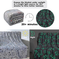 Manta Luminosa en la Oscuridad, Manta de Felpa Luminosa para Regalo, Manta de Felpa Luminosa Personalizada para el Invierno