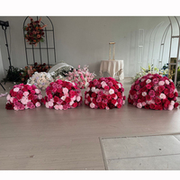 40CM Kunstbloemenbol Bloemstuk Fuchsia Rood Heet Roze Bruiloft Tafel Bloemdecoratie