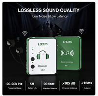 Nouveau système de monitoring intra-auriculaire sans fil LEKATO 2,4 GHz avec émetteur-récepteur automatique pour studio et scène (MS-1G)