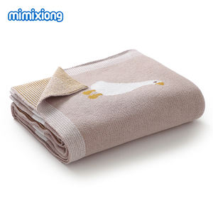 2024 Mim ixiong 100% Baumwolle Animal <span class=keywords><strong>Duck</strong></span> Pattern Neugeborene Baby decken Gestrickte Baby decken - Product Image 3