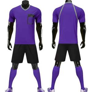Seragam sepak bola wasit cepat kering, 100% poliester warna kustom & Logo dapat bernafas ringan untuk pertandingan sepak bola pria - Product Image 1