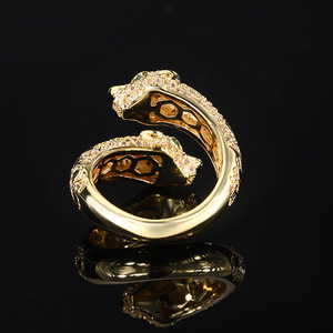 Nouvelle bague léopard rétro haut de gamme 2026, style européen et américain, mode personnalité, diamant exagéré - Product Image 3