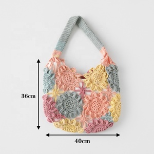 Bolso Tipo Almohada <span class=keywords><strong>de</strong></span> Hombro con Diseño Floral Tradicional Chino en <span class=keywords><strong>Punto</strong></span> <span class=keywords><strong>de</strong></span> <span class=keywords><strong>Cruz</strong></span>, Patrón a Cuadros, <span class=keywords><strong>Tela</strong></span> Textil Resistente - Product Image 2