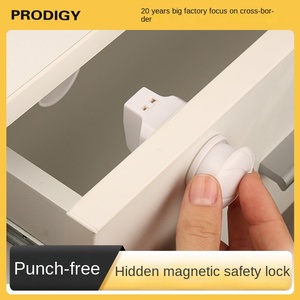 Serratura Multifunzionale Magica Prodigy per Bambini, Chiusura di Sicurezza <span class=keywords><strong>Invisibile</strong></span> in Plastica per Armadietti, Cassetti e Porte, Effetto Magnetico, Ecologica, Bianca - Product Image 3