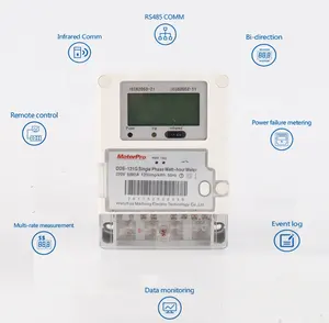 Inteligente PLC control remoto medidor de energía monofásico