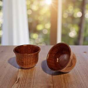 ถ้วยชาไม้ธรรมชาติ ทำด้วยมือจากไม้คุณภาพเยี่ยม เหมาะสำหรับดื่มชา กาแฟ หรือเครื่องดื่มร้อนอื่นๆ เป็นมิตรกับสิ่งแวดล้อม - Product Image 5