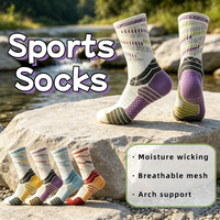 Chaussettes personnalisées pour hommes, tricotées, rayées, anti-humidité, respirantes, avec soutien de la voûte plantaire, amortissantes, résistantes à l'usure, pour l'automne