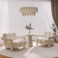 Fauteuil inclinable capitonné en bois massif de style crème, fauteuil de salon moderne minimaliste, forme irrégulière
