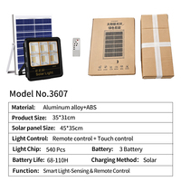 Projecteur solaire 100W 200W 300W avec télécommande et minuterie, étanche IP67, du crépuscule à l'aube, câble de 5 mètres pour cour, jardin, rue