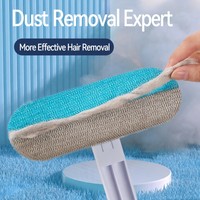 Rouleau anti-poils réutilisable en plastique carré mignon – Grattoir à poils double face pour chiens/chats, tapis et canapé
