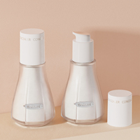 Flacon de conditionnement pour soins de la peau en plastique PETG haute transparence Taolin, 50 ml, forme cylindrique, pompe, impression UV