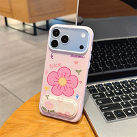 Coque de téléphone Lichicase pour filles avec motif floral pour Honor X6E X8i Choice T10, mignonne, avec miroir de maquillage 3D et support