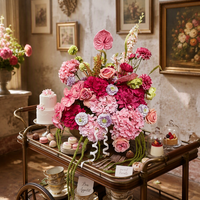 Centres de table roses pour mariage, bouquet rose, hortensia en soie, décoration de fête de naissance, arrangement floral élégant