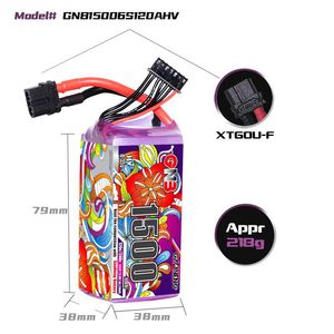 GNB 6S 22.8V Lipo 배터리 1100mAh 1300mAh <span class=keywords><strong>1500mAh</strong></span> 1850mAh 120C/240C (XT60 플러그 포함) 드론 FPV 쿼드콥터 헬리콥터 비행기 - Product Image 4