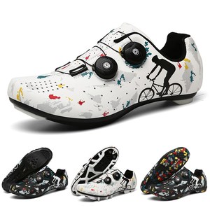 Cycling Shoes With Locks EVA Rubber Sole Mesh Lining Geometric Pattern Road Bike Mountain Bike Shoes For Men Women Athletic Fit - Product Image 1