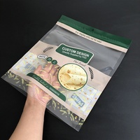 Sacs en plastique personnalisés imprimés pour tortillas, avec fermeture éclair, scellage sur 3 côtés, sacs à fermeture éclair transparents, pochettes alimentaires plates pour l'emballage du pain pita
