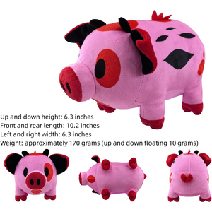 Premium doux décoratif rose debout gros pépites cochon avec queue rouge mignon oreilles nouveaux jouets 2024 pour enfants jouet peluche cochon en gros - Product Image 2