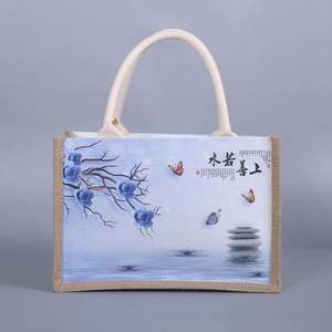 ถุงผ้าปอกระเจาพิมพ์ลายย้อมสีเป็นมิตรกับสิ่งแวดล้อม สำหรับการช้อปปิ้ง - Product Image 6