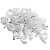 Clips de fixation murale réglables en PVC de 8/9/10/12 mm, ronds, plats, en forme de U ou de R, noirs ou blancs, en plastique PA66, pour câbles électriques, clous, fils