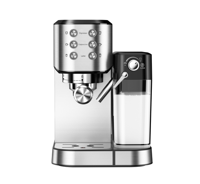 Full Function Commercial Household Digital Button Espresso Machine With Milk Frother Coffee Maker