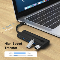 Lumière RVB USB C HUB USB3.0 Type C Multi 4 Ports Splitter USB C Hub 4 Ports Pour Xiaomi Macbook Pro Air Pc Ordinateur Portable Ordinateur Portable