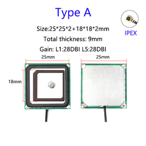 GPS L1 L5 Dual Band hoạt động độ chính xác cao định vị gốm Ăng-ten GPS + BD gnss thụ động được xây dựng trong ăng-ten U.FL 12cm cáp - Product Image 5
