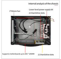 Châssis industriel renforcé de 15.6 pouces Boîtier d'ordinateur portable ATX portable de qualité médicale avec support de serveur de ventilateur stocké