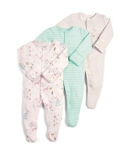 <span class=keywords><strong>Pyjama</strong></span> bébé unisexe en coton 100% avec boutons, 3 pièces, pour nouveau-né, avec mitaines et chaussons, 0-3 <span class=keywords><strong>mois</strong></span> - Product Image 1