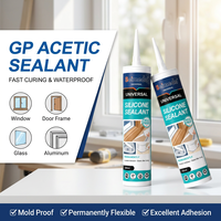 Scellant silicone acétique GP à durcissement rapide, adhésif imperméable pour les projets de collage de cadres de fenêtres, de portes, de verre et d'aluminium