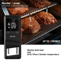 Termometer daging BBQ 304 tanpa kabel, Sensor suhu sekitar tahan air untuk memasak memanggang bahan plastik OEM