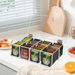 Boîte <span class=keywords><strong>de</strong></span> rangement et <span class=keywords><strong>de</strong></span> présentation pour sachets <span class=keywords><strong>de</strong></span> thé en acrylique, design moderne, transparent, portable et léger, pour ranger divers thés et condiments - Product Image 6